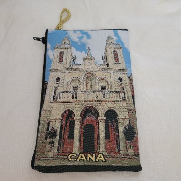 Coin Purse pouch bag Cana Wedding Church Franciscan Israel zip loop souvenir - Picture 5 of 6